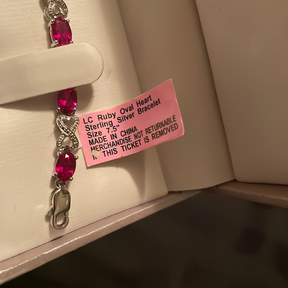 Sterling Silver and Ruby Bracelet - Picture 3 of 3